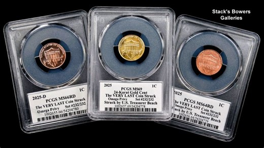 The last minted pennies fetch $16.76 million