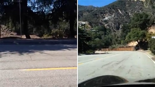 This road in California has become known as Gravity Hill where cars appear to roll uphill