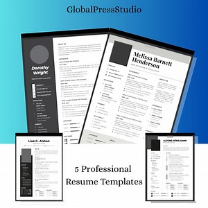5 Editable Resume Templates for Word | Professional CV Bundle | Modern Job Application Designs - Etsy UK