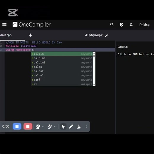 c++ Hello world in 30 seconds. #edit #code #c++ #hello #helloworld #intro #cpp #learncpp