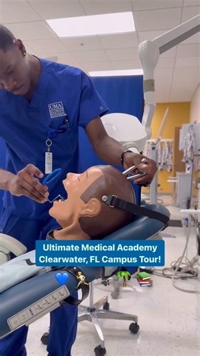 Come with us on a tour of Ultimate Medical Academy’s Clearwater campus! 💙👇 Located in Clearwater, Florida, our Clearwater Campus offers hands-on training in laboratories equipped to support your success. 🌴 The healthcare diploma programs at the Clearwater campus offer a blended format of hands-on training and online learning. Once you’ve completed your diploma program, you may choose to enhance your knowledge and earn your associate degree, the remaining classes for which are offered in a con