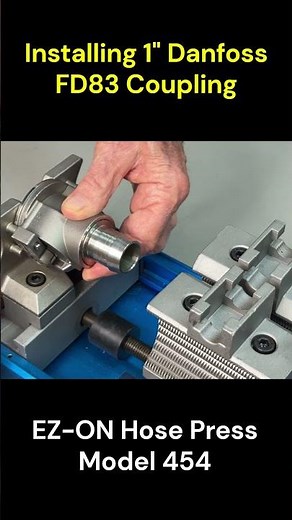 Install the 1" Danfoss FD83 Coupling with our EZ-ON Hose Press 454 #danfoss #hoseassembly #tools