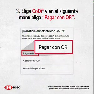 En este tutorial te enseñamos cómo transferir fácil, rápido y sin salir de casa usando CoDi® desde tu App HSBC México. http://grp.hsbc/6182Hmqfs #HSBCAcademy | HSBC