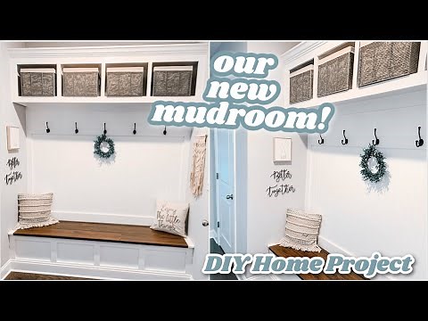 OUR NEW DIY MUDROOM for UNDER $500! || How We Built Our Own DIY Mudroom/Drop Center On a Budget