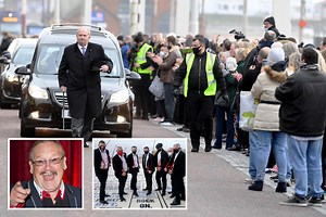 Tommy Cannon arrives for his Cannon and Ball partner Bobby's funeral