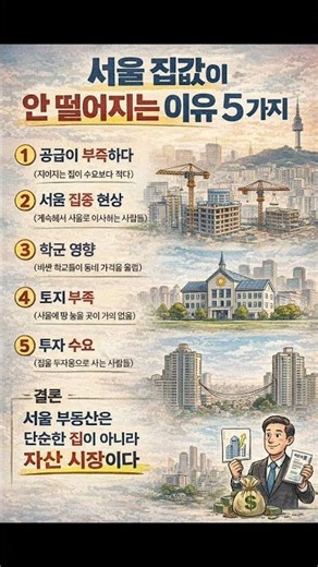 서울 집값이 안 떨어지는 이유 5가지 (부동산 전문가들도 인정한 현실)