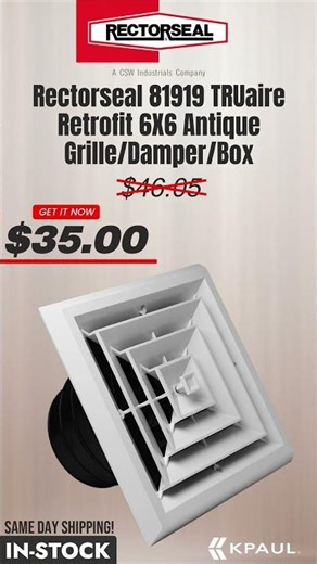 In Stock | RectorSeal 81919 TRUaire Antique White Ceiling Diffuser | Authorized Distributor | KPaul