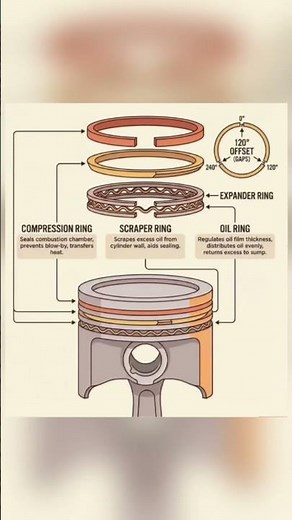 🔧 Piston Rings and Their Functions 🚗
