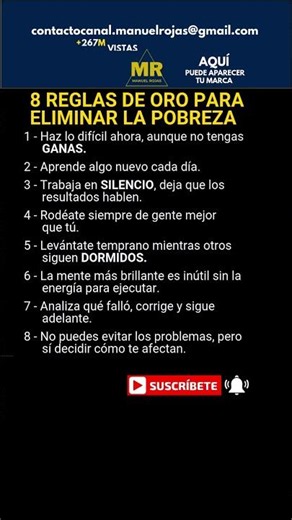 8 Reglas de Oro para ELIMINAR la POBREZA #mentalidad #motivation #frases#desarrollopersonal #dinero