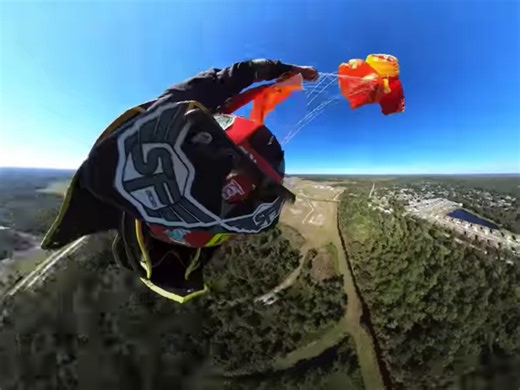 Skydiver's Life Hangs By A Thread After Rare Double Parachute Malfunction [Video]