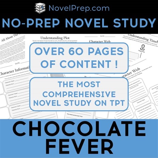 Chocolate Fever by Robert Kimmel Smith Novel Study – No Prep!