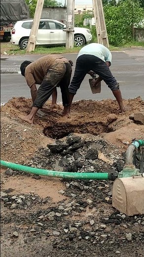 II Sections joining two different types of pipes PVC & HDPE to DI pipeline II repairing/reconnecting