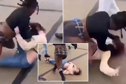 Teen girl has head repeatedly bashed into concrete in gruesome, caught-on-camera brawl