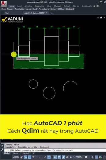 Cách ghi kích thước nhanh trong AutoCAD