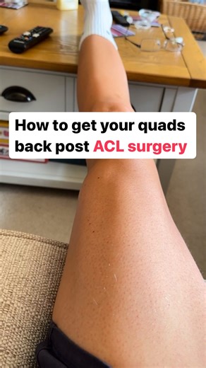 🏋️‍♂️ How to Get Your Quads Back Post ACL Surgery 🏋️‍♀️ First things first: If I can do it after three knee surgeries, YOU can do it too. I've always had a tall, lean frame, and adding muscle isn't easy for me. 1) You must eat enough protein to preserve and build muscle mass. Higher protein intakes seem to be warranted post-surgery—aim for 2-2.5g/kg per day. 2) Eat enough calories. Sports injury surgery means increased BMR. Under-eating will slow your recovery right down. You need fuel! 3) A p