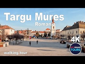 Targu Mures, Romania Walking Tour (4k UHD 60fps)