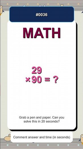 Quick Math Multiplication #0036