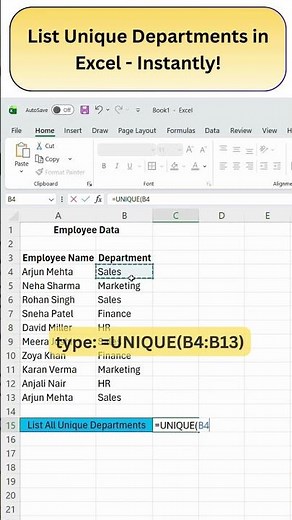 How to Create a Unique List in Excel (No Duplicates!)