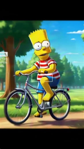 🚴‍♂️😁 Bart Simpson decided to ride his bike and try out some tricks...✨👍