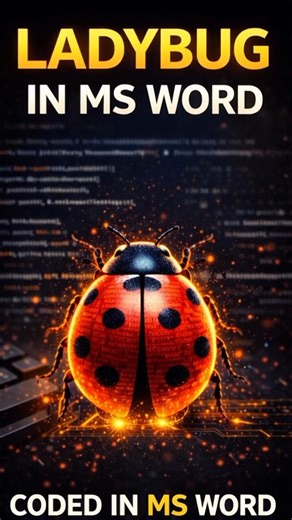 I Made a Ladybug Using Code 🐞|Coding With YM|#keyboard #asmr #msword