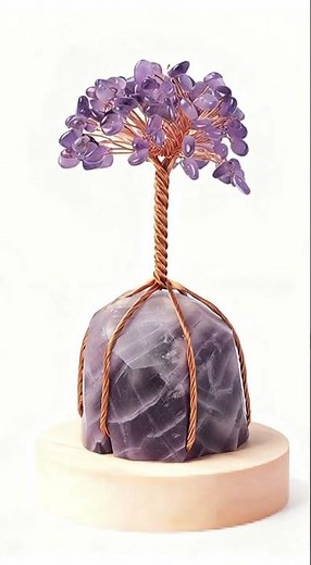 Crystal Money Tree - Natural Quartz Base with Crystals and Healing Stones