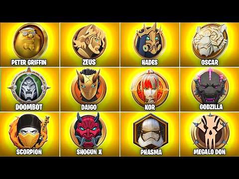 Evolution of Medallions of Mythic Bosses in Fortnite (Chapter 5 Season 1 - Chapter 6 Season 3)