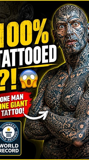 The Most Tattooed Man in the World 😳 | 100% Tattooed #shorts