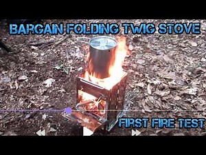 Bargain Folding Twig Stove First Fire Test