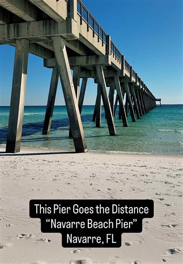 Walked the beautiful shores of Navarre Beach Pier 🌊☀️ — emerald Gulf water, soft white sand, and one of the most scenic piers on the Florida coast made for an amazing day with Simba. 🐾 #NavarreBeachPier #NavarreBeachFL #FloridaBeaches #EmeraldCoast #LifeOnPawsAndWheels