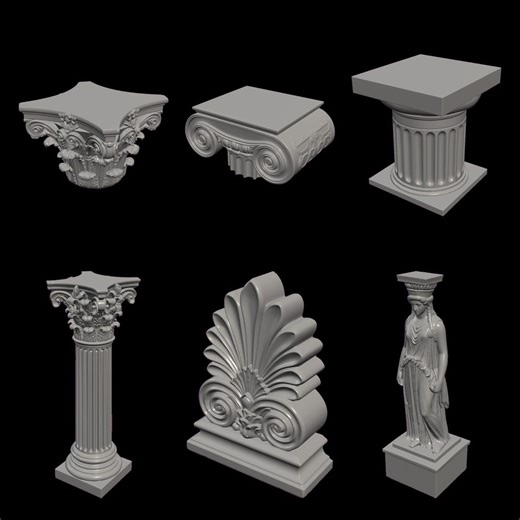 10 Ancient Greek Architecture 3D STL Models – Corinthian Ionic Parthenon - Instat Download - Etsy