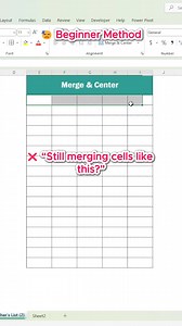Stop clicking menus. Merge cells like a PRO in Excel. . . . . . #ExcelShortcuts #MergeCells #ExcelTips #OfficeHacks #Productivity | excel pro lab