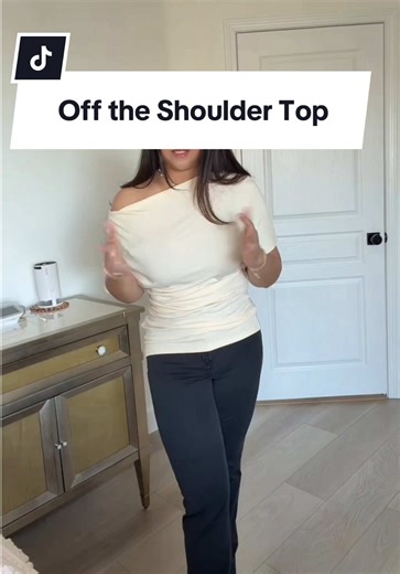 This asymmetrical batwing top is loose, flattering, and actually looks styled without trying. Perfect throw-on for busy mom days but still cute enough for errands or coffee runs ✨ #offtheshouldertop #asymmetricaltop #EverydayOutfit #TikTokShopspringglowup #LooseFitTop