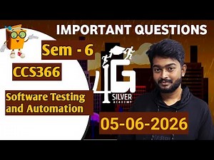Software Testing and Automation Important Questions Sem 6 CCS366 05-06-2026