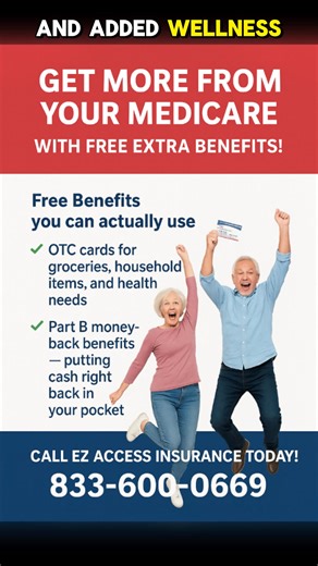 💰 𝗚𝗲𝘁 𝗺𝗼𝗿𝗲 𝗺𝗼𝗻𝗲𝘆 𝗯𝗮𝗰𝗸 in your pocket this year with a better Medicare plan. Many plans now include 𝗲𝘅𝘁𝗿𝗮 𝗯𝗲𝗻𝗲𝗳𝗶𝘁𝘀, higher OTC allowances, and even money back on your premium. Don’t miss out on what you deserve. 💰 At EZ Access Insurance, we’re the pioneers in helping seniors 𝗲𝗳𝗳𝗶𝗰𝗶𝗲𝗻𝘁𝗹𝘆, 𝗮𝗰𝗰𝘂𝗿𝗮𝘁𝗲𝗹𝘆, 𝗮𝗻𝗱 𝗹𝗲𝗴𝗶𝗯𝗹𝘆 navigate the Medicare process. Our goal is to help you find a plan that gives you more coverage, more savings, and more value 