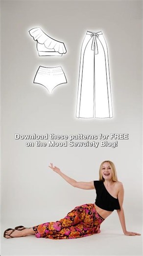 New FREE Sewing Patterns! One-Shoulder Bikini & Wide-Leg Beach Pants 🏖️