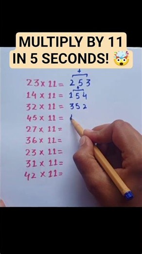 Multiply Any Number by 11 in Seconds 🤯 | Easy Math Trick | Math Olympiad #shorts