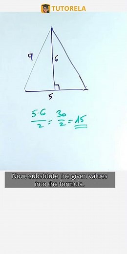 Calculate Right Triangle Area: Base 5, Height 6 #Math #Triangle #AreaOfATriangle