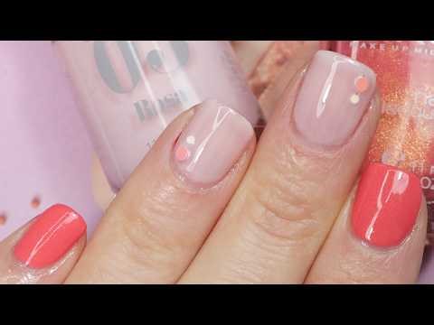 Easy Nails | Coral and Confetti Nail Art | Simple Nail Tutorial