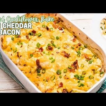 The Best Loaded Cauliflower Bake with Cheddar and Bacon | Low Carb & Keto Recipe - LowCarbSpark