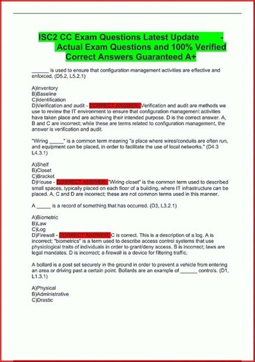 Isc2 Cc Exam Questions Latest Update Actual Exam Questions A video