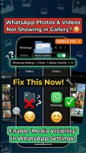 WhatsApp Photos & Videos Not Showing in Gallery? 😳 Fix This Now! #whatsapp