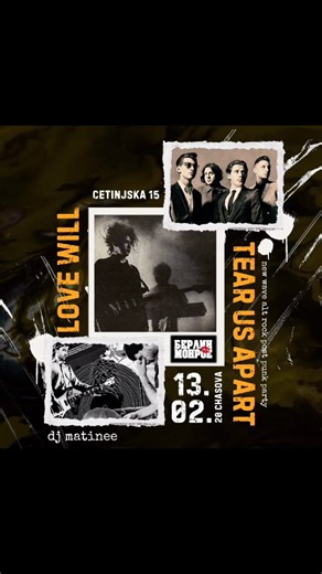 Berlin Monroe on Instagram: "🔥Love Will Tear Us Apart – epizoda Februar.🔥 LWTUA je magični, kultni party koji spaja staro i novo, prošlost i sadašnjost, vođen emocijama, tonovima i stihovima legendarne pesmeLove Will Tear Us Apart. Pod sigurnom dirigentskom rukom DJ Matinee-a, ovo nije samo još jedno veče u gradu – već putovanje ispunjeno pozitivnom energijom od prvog do poslednjeg takta. Ritmovi za njihanje, vibracije žica koje prolaze kroz telo i momenti u kojima telefon leti ka Shazamu zbog