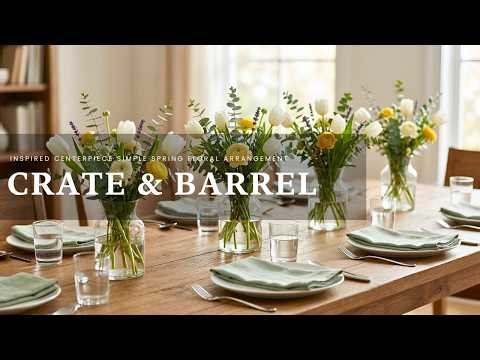 Crate & Barrel Inspired Centerpiece: Simple Spring Floral Arrangement