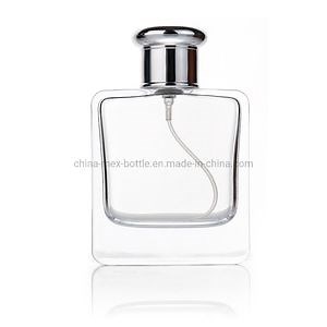 [Hot Item] 50ml Square Transparent Glass Perfume Bottle Refillable Perfume Spray Bottle