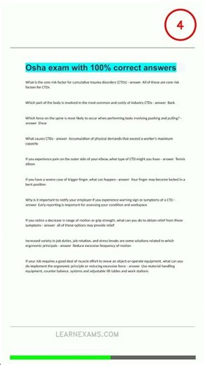 Osha Exam With 100 Correct Answers