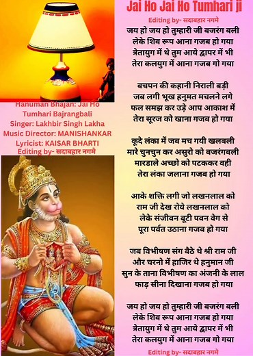 #Hanuman Bhajan: Jai Ho Tumhari Bajrangbali #Music Director: MANISHANKAR Lyricist: KAISAR BHARTI | A.V. Samachar