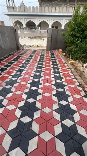 Diamond shape paver block installation #paverblock #pavers #installation #site #civil #construction