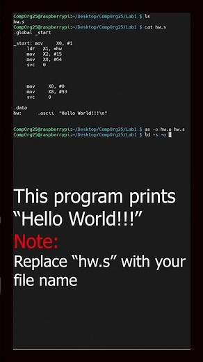 How to compile and execute an Assembly Language Code
