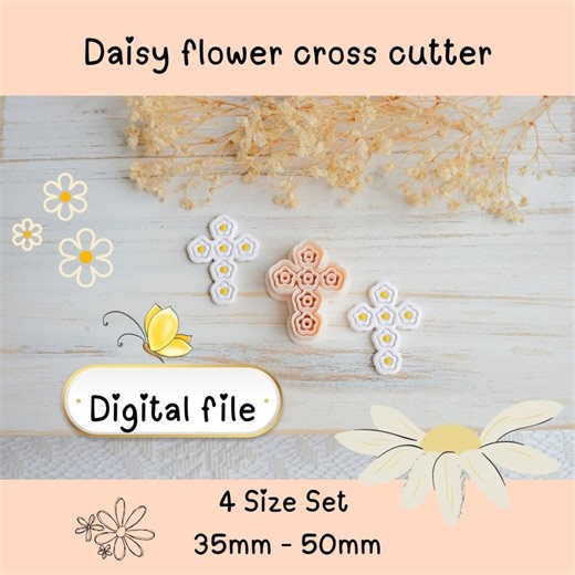 Polymer Clay Daisy Cross Cutter STL | Flower Cross Earring Cutter | Boho Floral Clay Cutter | 3D Print Jewelry Making Tool Digital Download - Etsy Canada