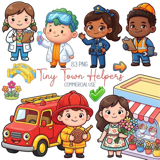 Community Helpers Clipart Bundle, Preschool Career Day Kids Jobs PNG, Classroom Commercial Use - Etsy